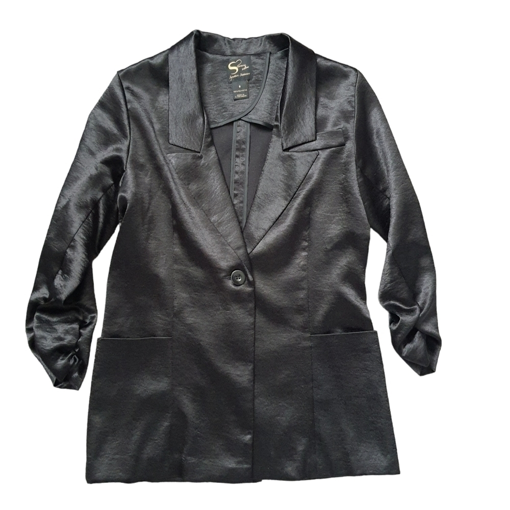 Serena Williams Silky Black Blazer Jacket Womens Size S